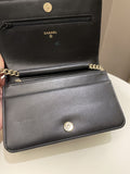 Chanel Quilted Boy Wallet On Chain Black Caviar