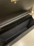 Chanel Quilted Boy Wallet On Chain Black Caviar