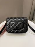 Chanel CC Mini Messenger Bag Black Coated Calfskin / Suede