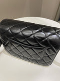 Chanel CC Mini Messenger Bag Black Coated Calfskin / Suede