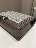 Chanel Quilted Boy Large Toffee Caviar / Tweed