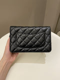 Chanel Coco Pearl Signature Wallet on Chain Black Lambskin