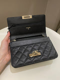 Chanel Golden Class Wallet On Chain Black Caviar