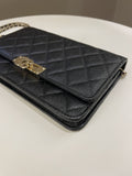 Chanel Golden Class Wallet On Chain Black Caviar