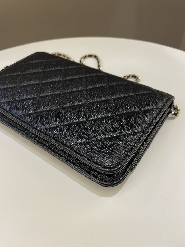 Chanel Golden Class Wallet On Chain Black Caviar
