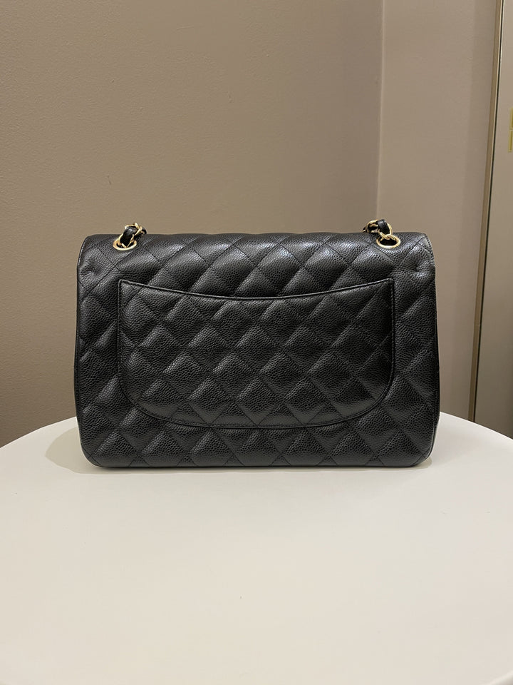 Chanel Classic Quilted Jumbo Double Flap Black Caviar
