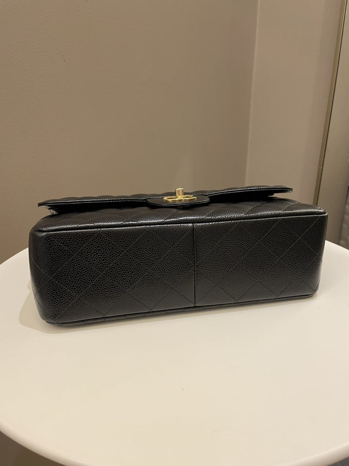 Chanel Classic Quilted Jumbo Double Flap Black Caviar