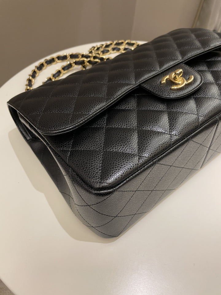 Chanel Classic Quilted Jumbo Double Flap Black Caviar