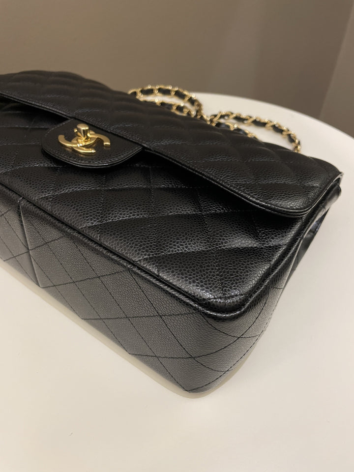 Chanel Classic Quilted Jumbo Double Flap Black Caviar