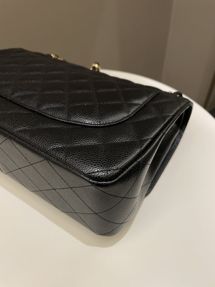 Chanel Classic Quilted Jumbo Double Flap Black Caviar