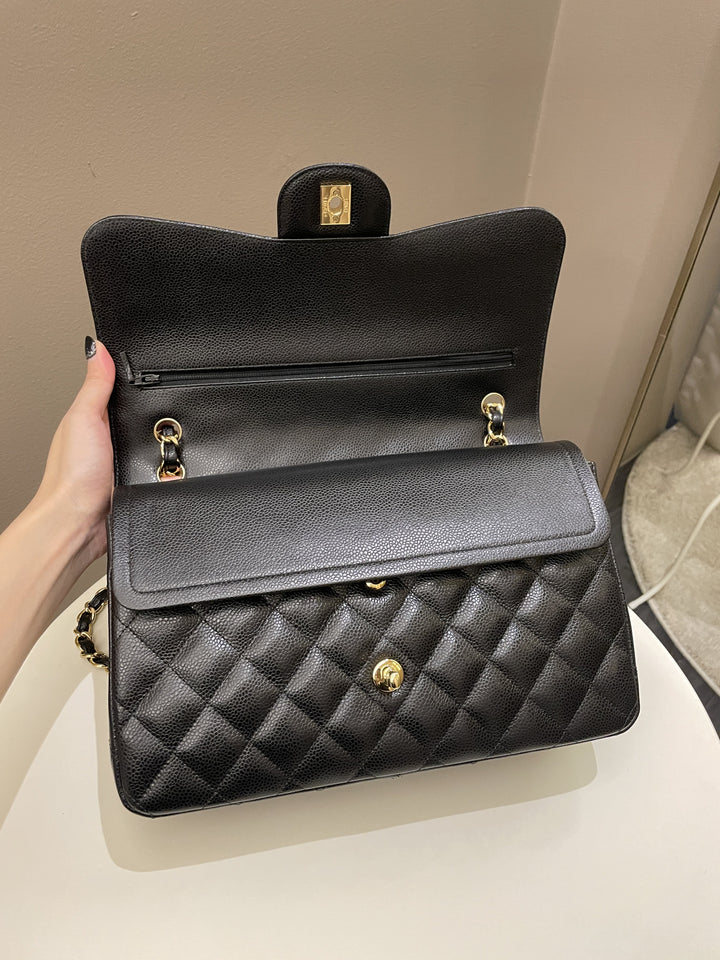 Chanel Classic Quilted Jumbo Double Flap Black Caviar