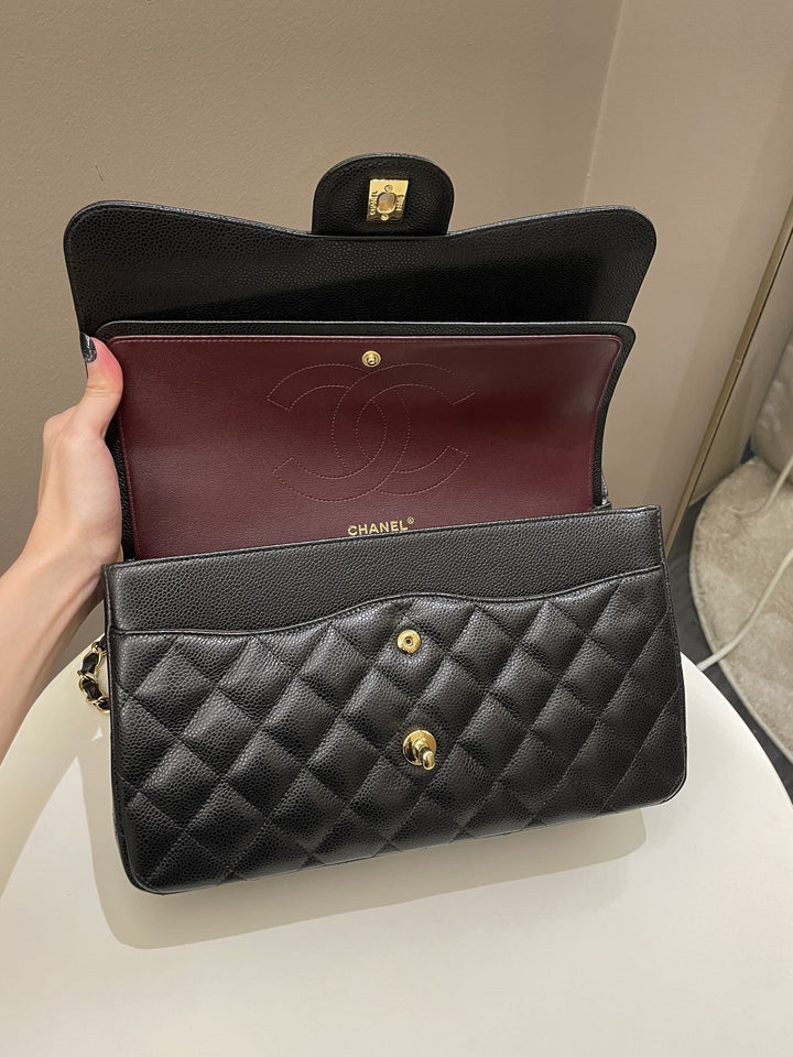 Chanel Classic Quilted Jumbo Double Flap Black Caviar