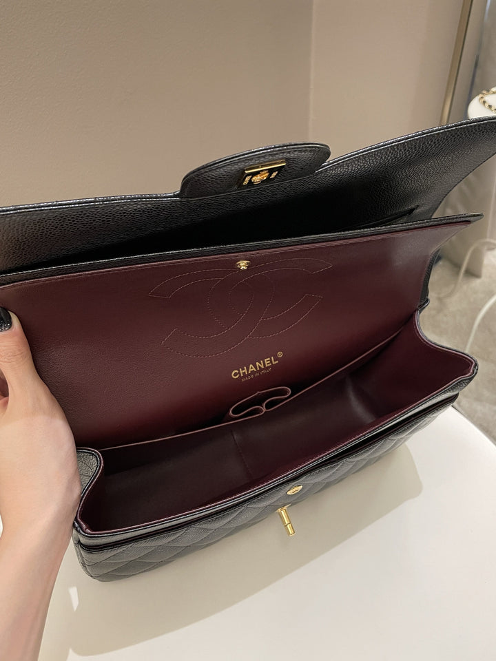 Chanel Classic Quilted Jumbo Double Flap Black Caviar