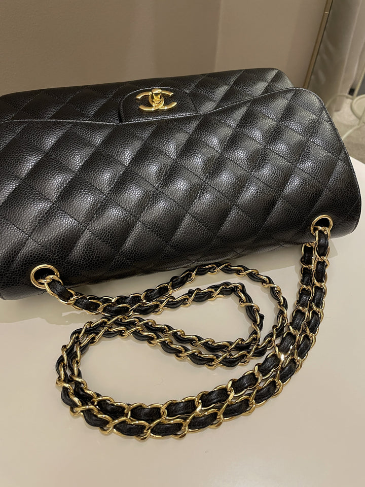 Chanel Classic Quilted Jumbo Double Flap Black Caviar