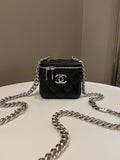 Chanel Quilted Coco Mini Vanity Cube Black Caviar