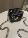 Chanel Quilted Coco Mini Vanity Cube Black Caviar