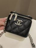 Chanel Quilted Coco Mini Vanity Cube Black Caviar