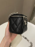 Chanel Quilted Coco Mini Vanity Cube Black Caviar