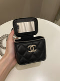 Chanel Quilted Coco Mini Vanity Cube Black Caviar