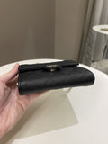 Chanel Quilted Compact Wallet On Chain Black caviar