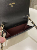 Chanel Quilted Compact Wallet On Chain Black caviar