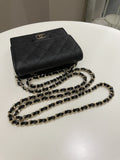 Chanel Quilted Compact Wallet On Chain Black caviar