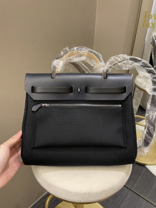 Hermes Herbag Zip 31 Bleu/ Noir