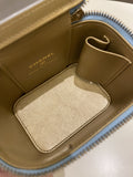 Chanel Quilted Pearl Crush Mini Vanity Cube Blue Lambskin