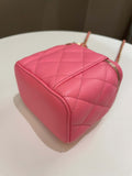Chanel Quilted Pearl Crush Mini Vanity Cube Pink Lambskin