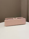 Chanel 21C Classic Quilted Medium Double Flap Rose Claire Beige Caviar