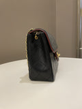 Chanel Vintage Classic Bi Tone Quilted Mini Square Black/ Red Lambskin