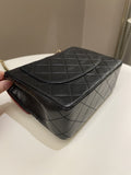 Chanel Vintage Classic Bi Tone Quilted Mini Square Black/ Red Lambskin