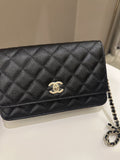 Chanel Quilted Wallet on Chain Bow Black Caviar