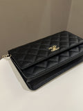 Chanel Quilted Wallet on Chain Bow Black Caviar