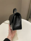 Chanel Quilted Top Handle Mini Rectangular Black Lambskin