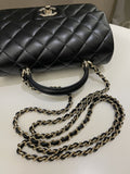 Chanel Quilted Top Handle Mini Rectangular Black Lambskin