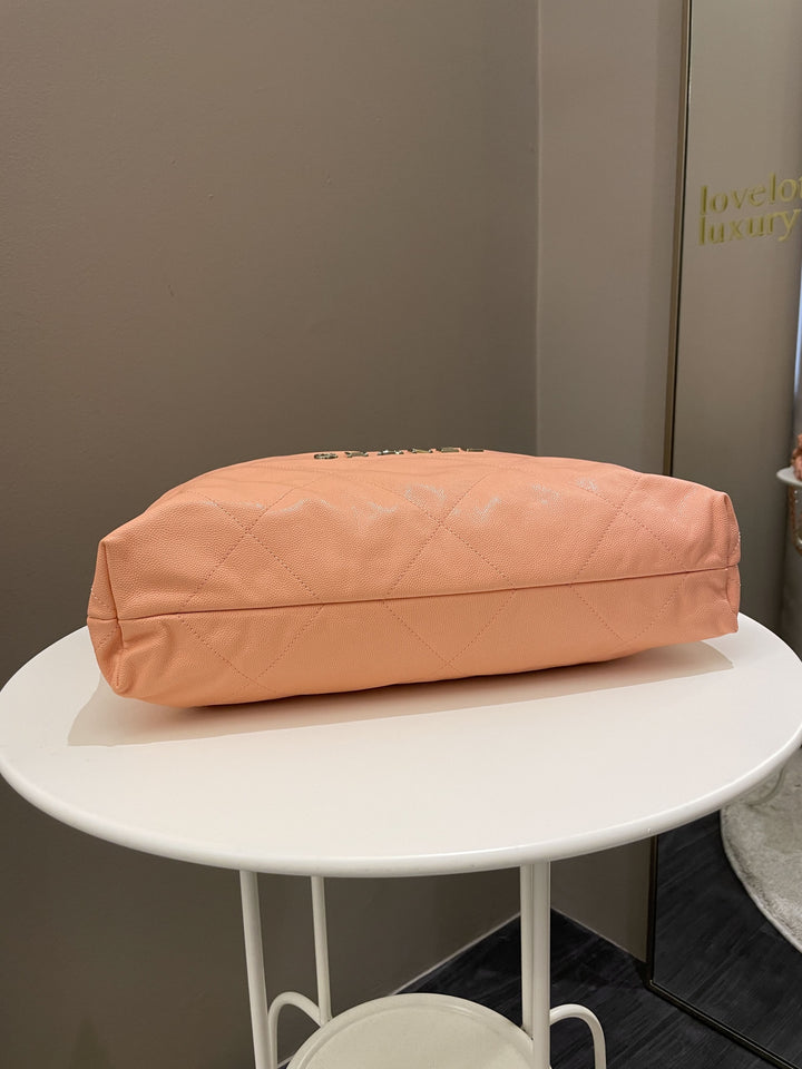 Chanel 22 Medium  Orange Claire Caviar
