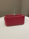 Chanel 18B Classic Quilted Mini Square Red Caviar