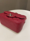 Chanel 18B Classic Quilted Mini Square Red Caviar