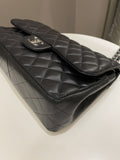 Chanel Classic Quilted Jumbo Double Flap Black Lambskin