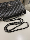 Chanel Classic Quilted Jumbo Double Flap Black Lambskin