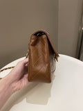 Chanel Vintage Quilted Cc Flap Bag Tan Brown Lambskin