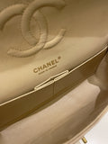 Chanel Classic Quilted Medium Double Flap Beige Caviar