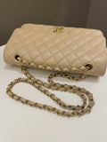 Chanel Classic Quilted Medium Double Flap Beige Caviar