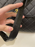 Chanel Vintage Shoulder Cc Flap Bag Black Lambskin