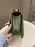 Chanel Chevron Boy New Medium Olive Green Calfskin