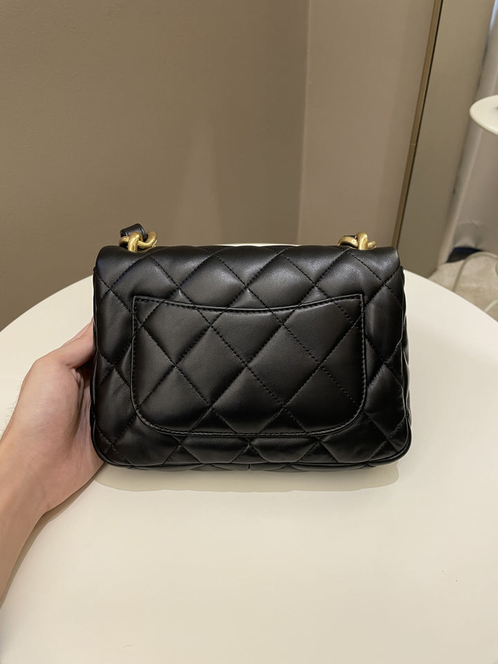 Chanel 22S Funky Town Flap Bag Black Calfskin