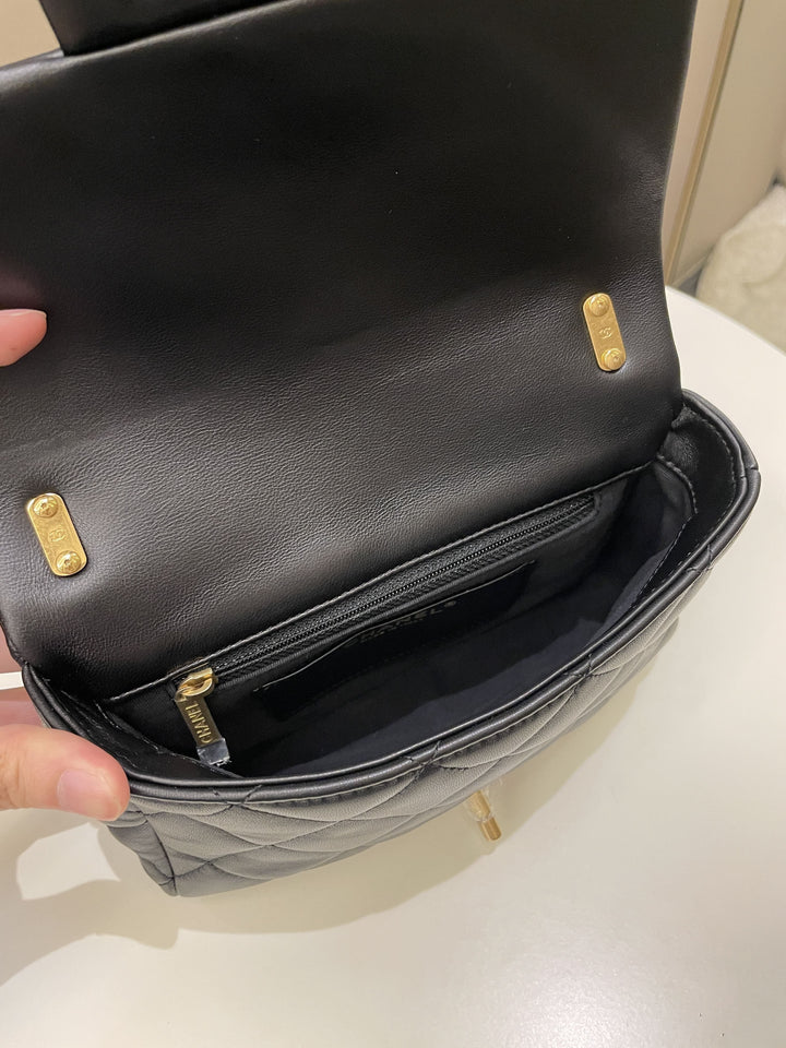 Chanel 22S Funky Town Flap Bag Black Calfskin