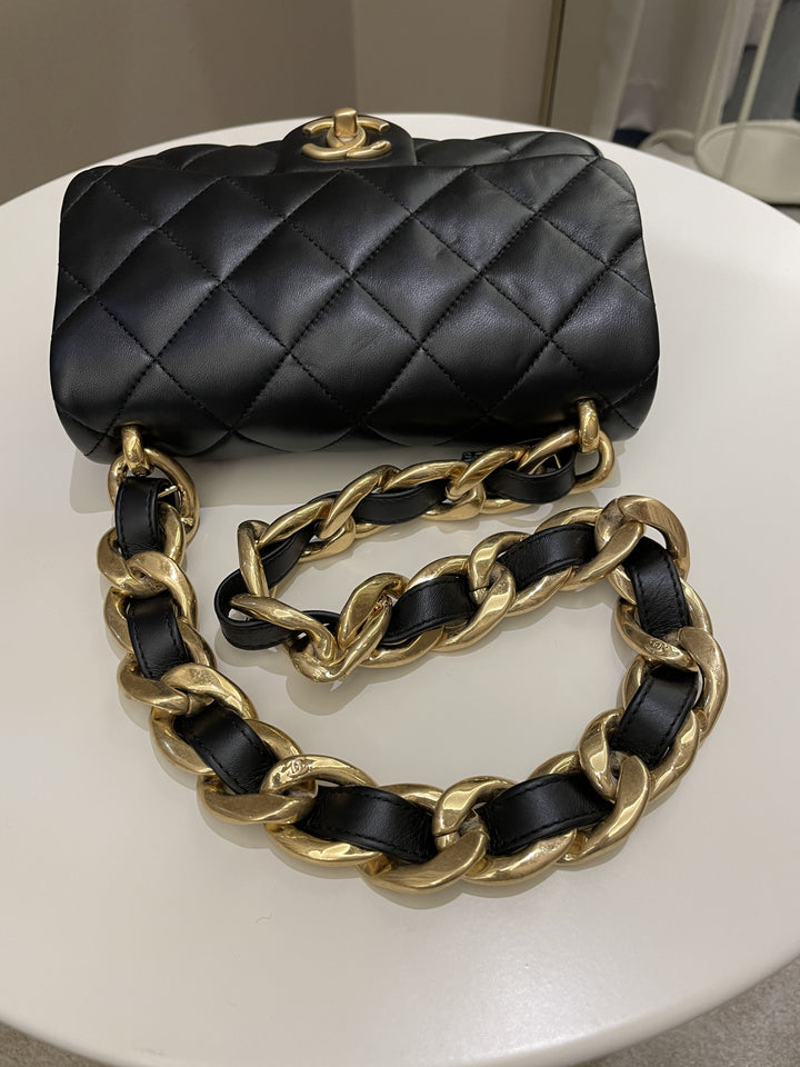 Chanel 22S Funky Town Flap Bag Black Calfskin