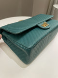 Chanel 2.55 225 Chevron Reissue Double Flap Emerald Calfskin